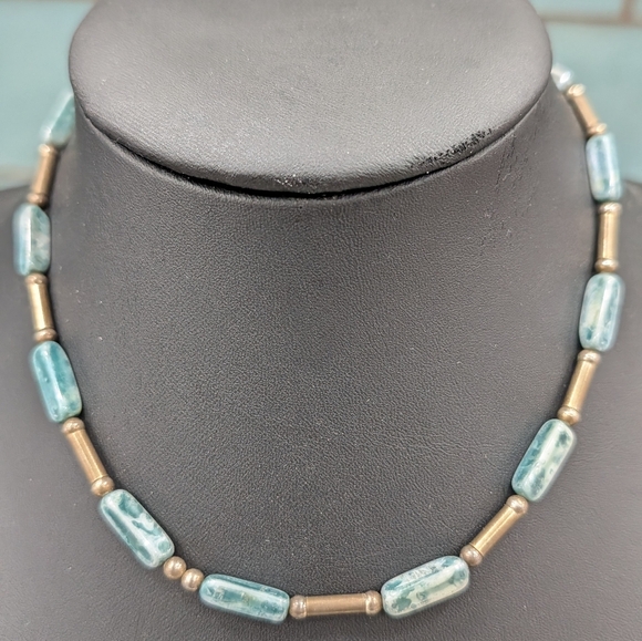 Sterling Silver Australian Beads And Mother Of Pearl Choker Necklace - Picture 3 of 12